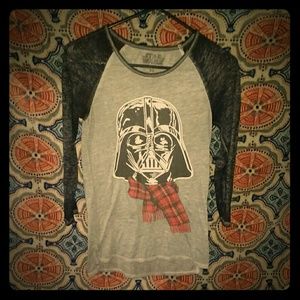 Thin Darth Vader baseball tee